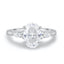 2.05 CT Oval Cut Moissanite Three Stone Engagement Ring