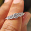 5 Stone Wedding Band With Round Cut Diamond