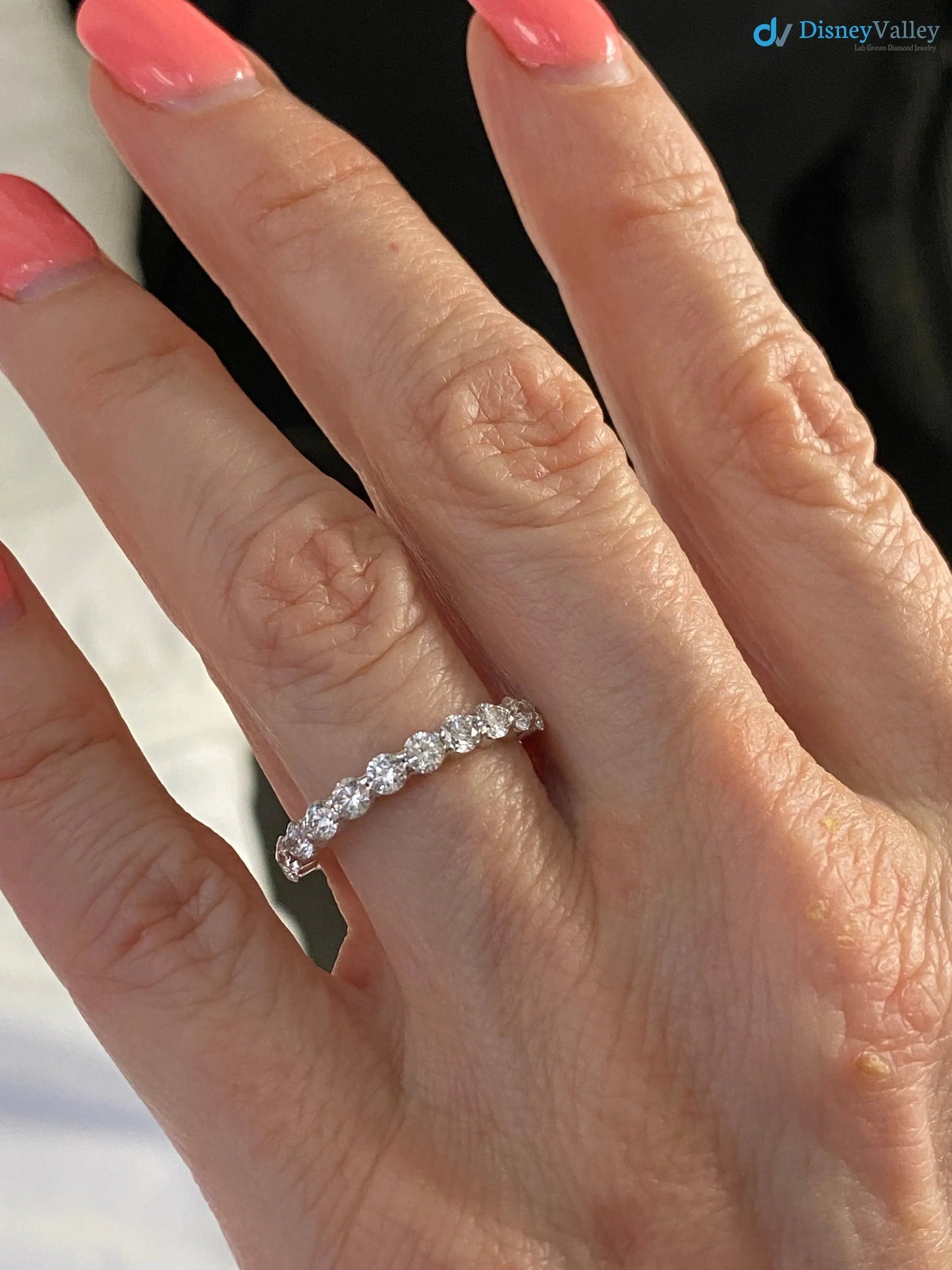 1 Carat Lab Grown Diamond Half Eternity Wedding Ring DisneyValley