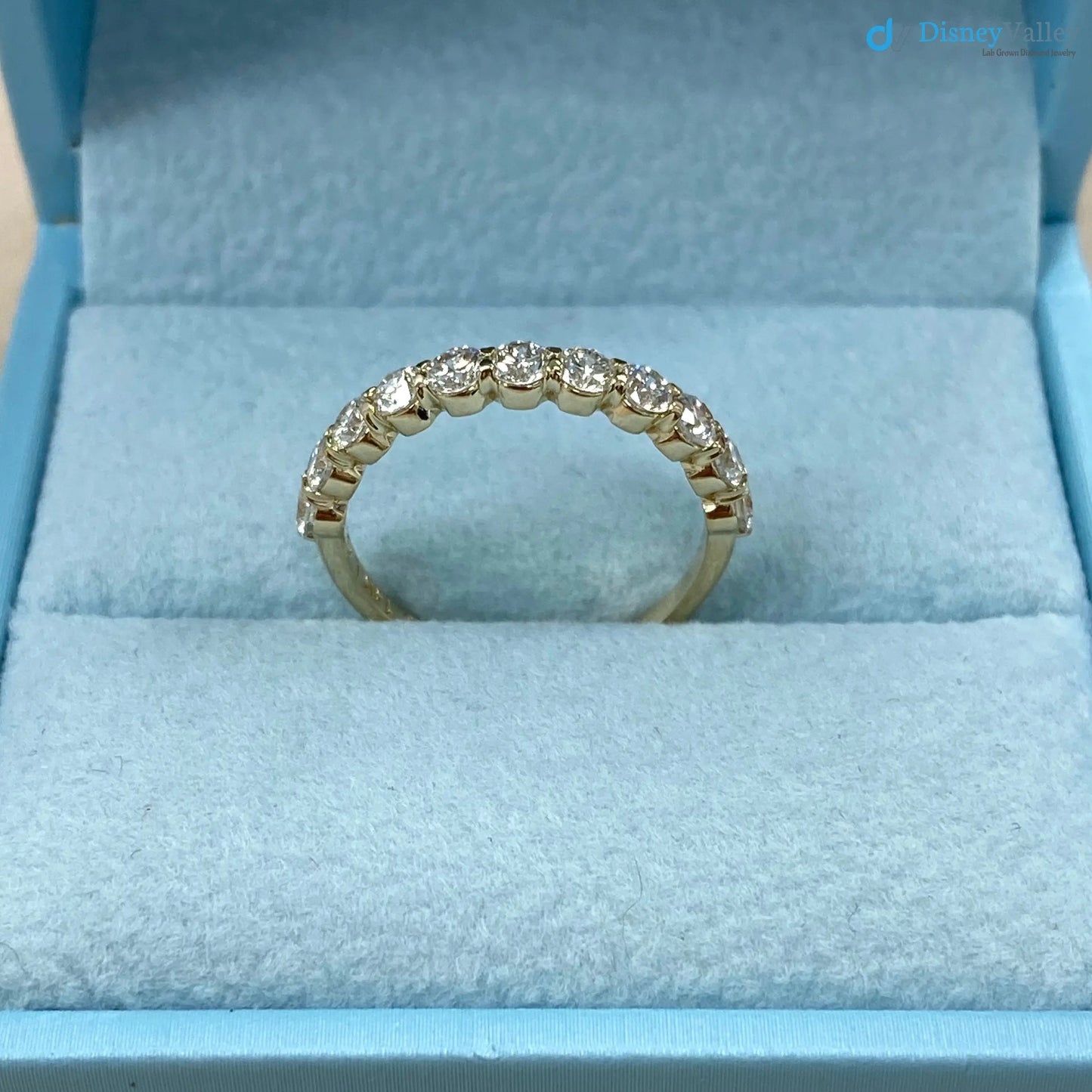 1 Carat Lab Grown Diamond Half Eternity Wedding Ring DisneyValley