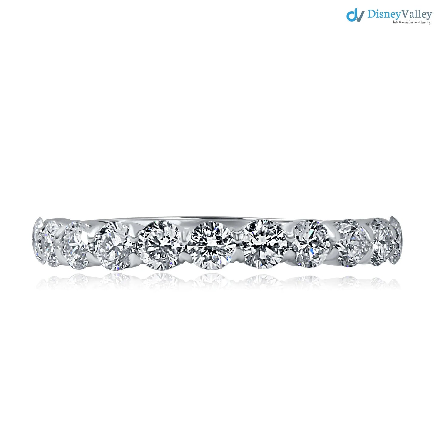 1 Carat Lab Grown Diamond Half Eternity Wedding Ring DisneyValley