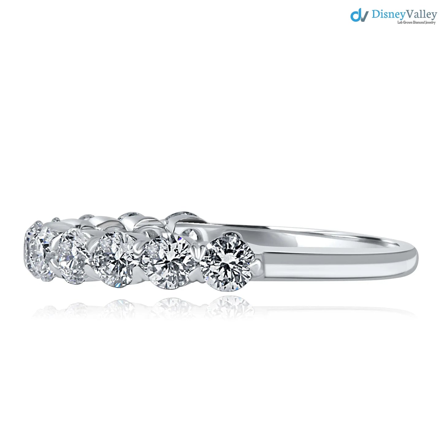 1 Carat Lab Grown Diamond Half Eternity Wedding Ring DisneyValley