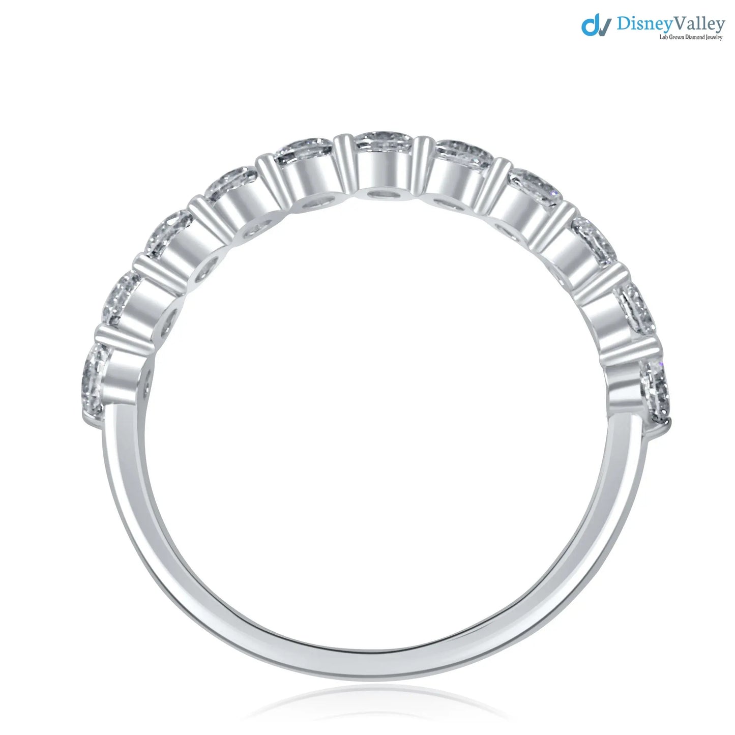 1 Carat Lab Grown Diamond Half Eternity Wedding Ring DisneyValley