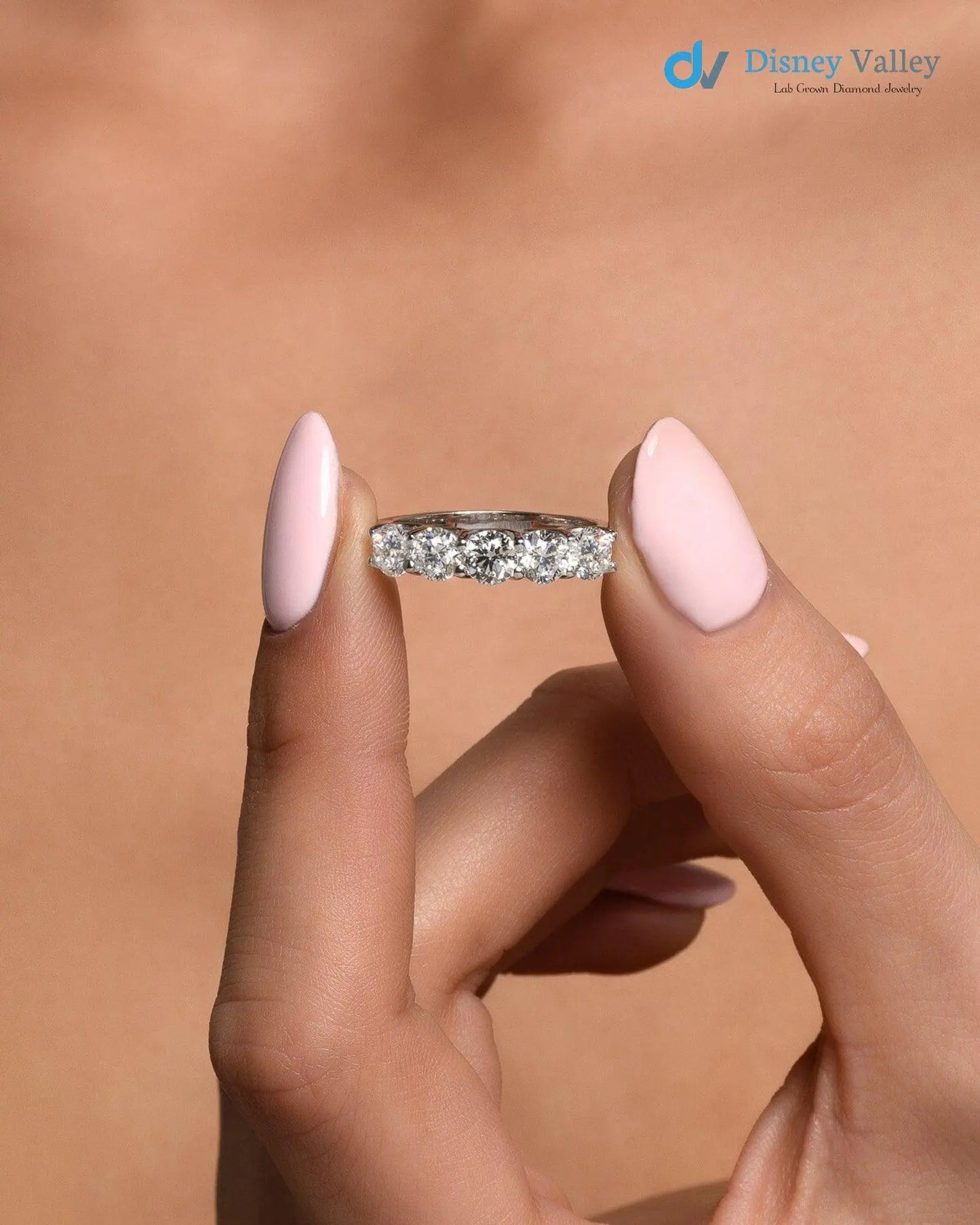 1.00 Carat D color VVS1 clarity Round cut Lab grown Diamonds Wedding Band - DisneyValley