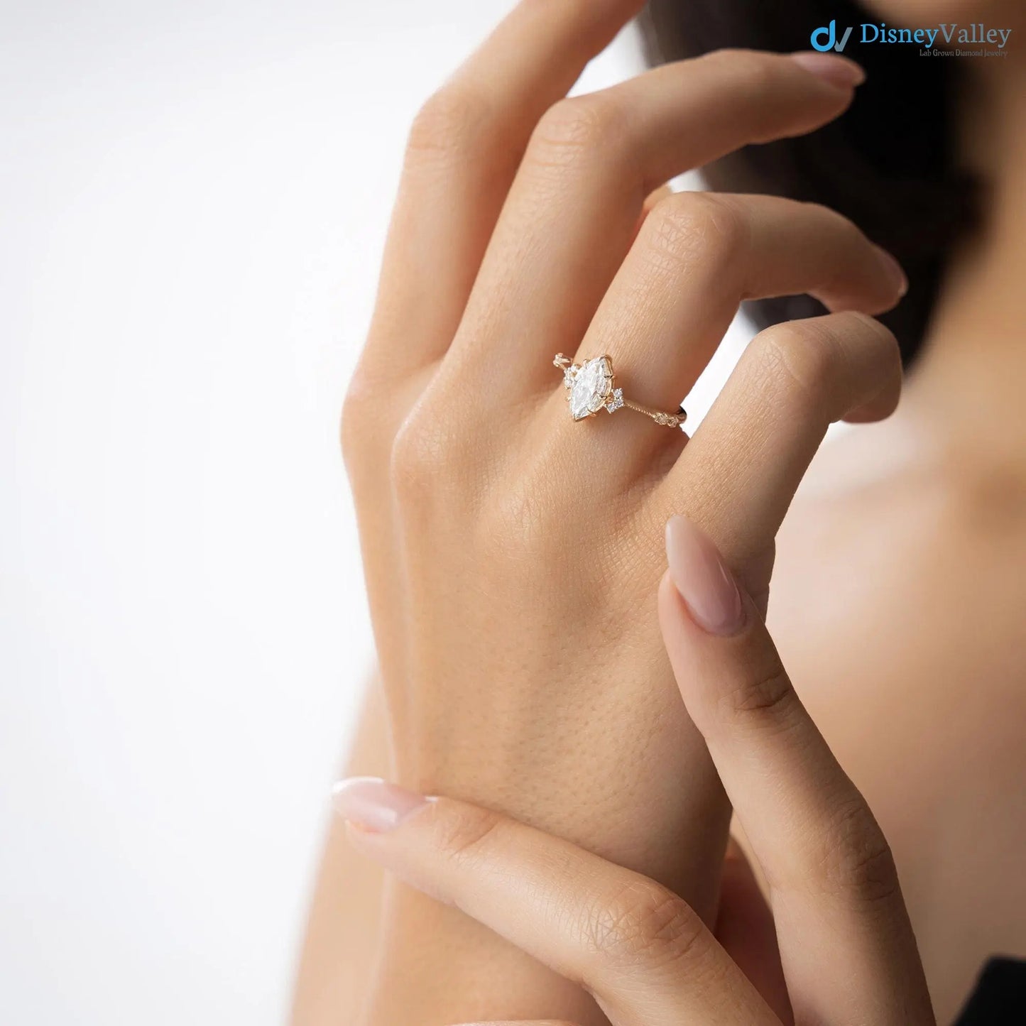 1.10 ctw Marquise Lab Grown Diamond Engagement Ring - DisneyValley