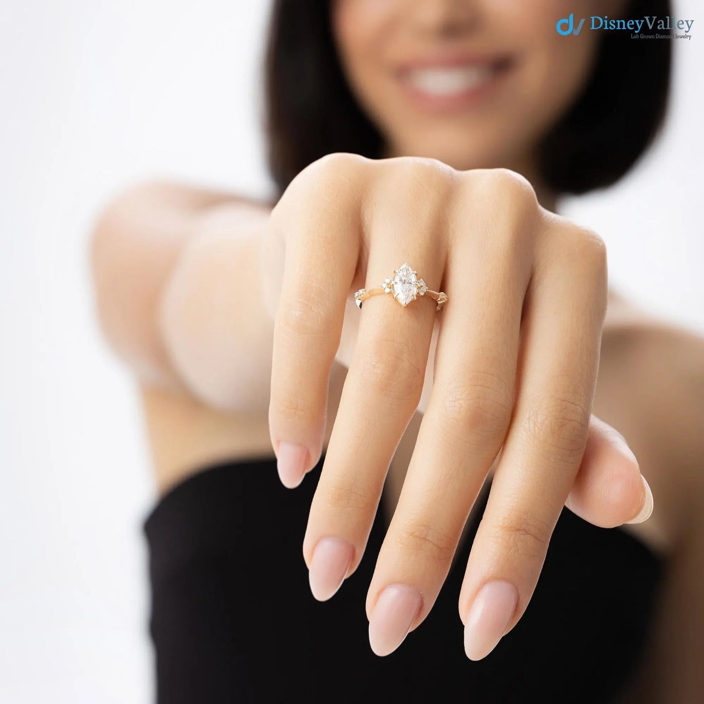 1.10 ctw Marquise Lab Grown Diamond Engagement Ring - DisneyValley