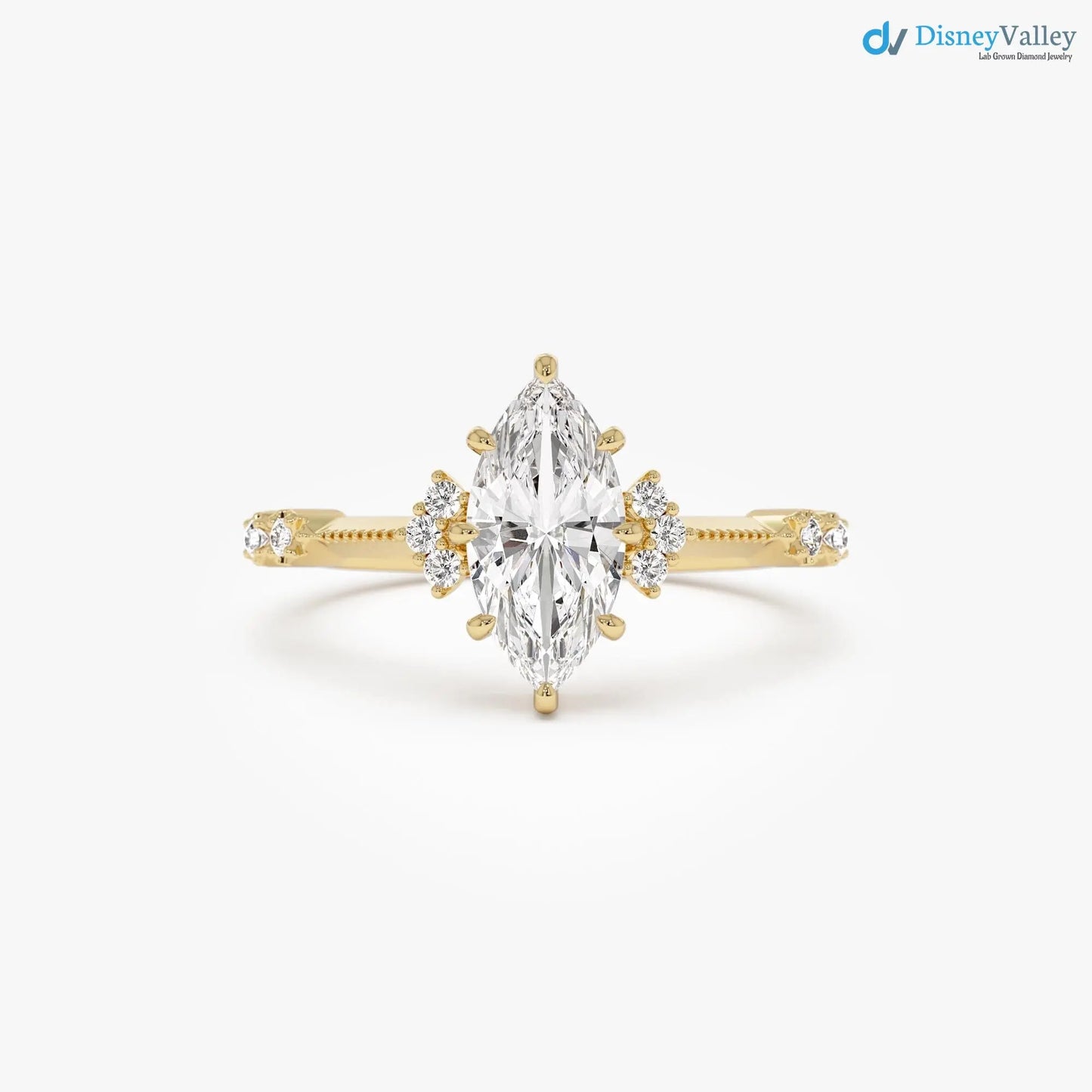 1.10 ctw Marquise Lab Grown Diamond Engagement Ring - DisneyValley