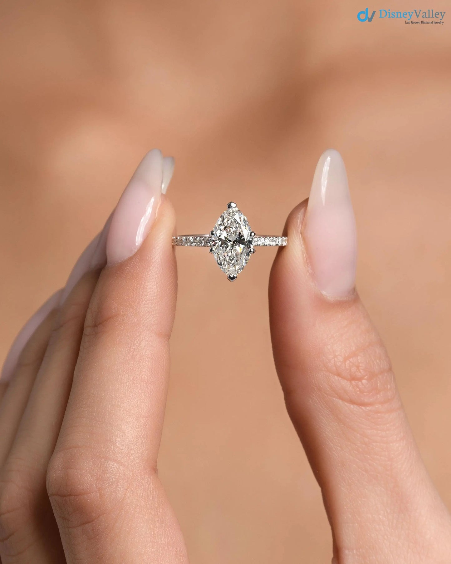 1.25 Carat Marquise Cut E/VVS1 Lab Created Diamond Engagement Ring - DisneyValley