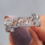Vintage Style Wedding Band With Round Moissanite