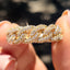 Chain Link Ring Band with Round Moissanite