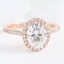 2.0 CT Oval Cut Moissanite Halo Engagement Ring