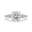 Three Stone Engagement Ring In Pave Setting