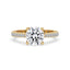 Round Pave Engagement Ring In Yellow Gold