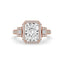 Radiant Cut Ring In 3 Side Pave Setting