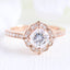 1.0 CT Cushion Cut Vintage Halo Style Moissanite Engagement Ring