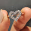 Heart Shape Outline Ring With Round Cut Moissanite