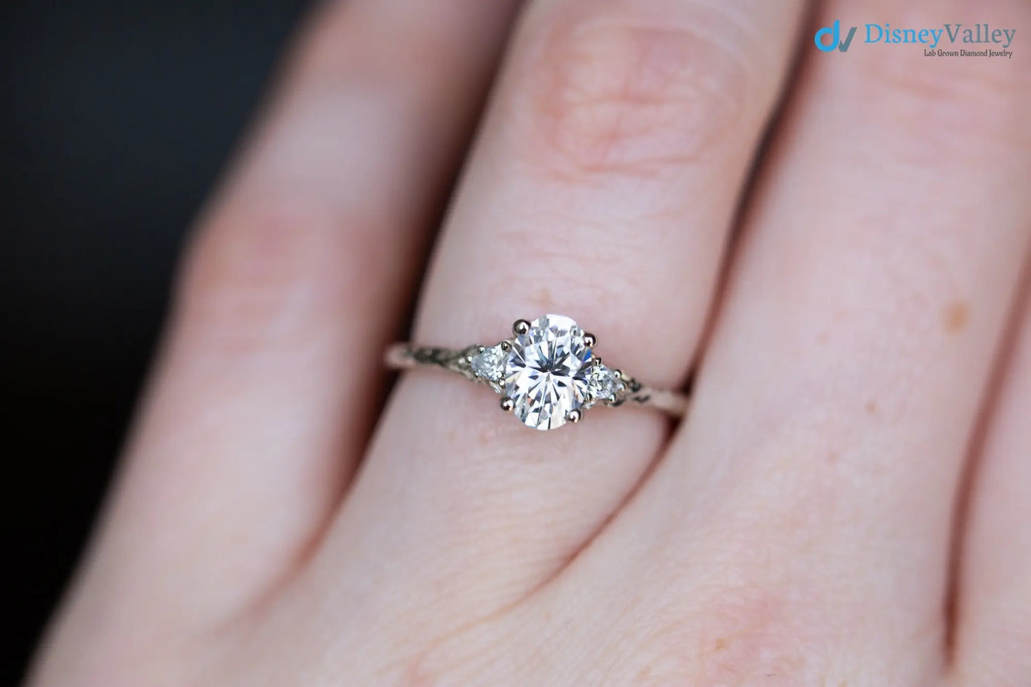2 caret oval cut lab grown vintage style three stone diamond ring - DisneyValley