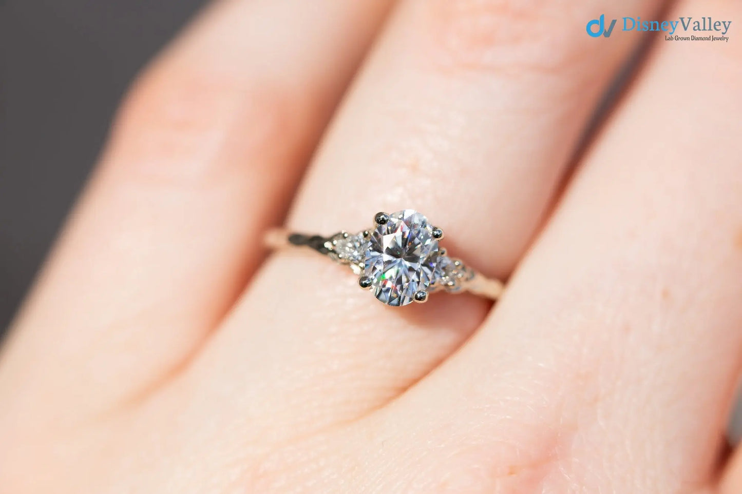 2 caret oval cut lab grown vintage style three stone diamond ring - DisneyValley
