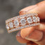Round Moissanite Half Eternity Band For Her