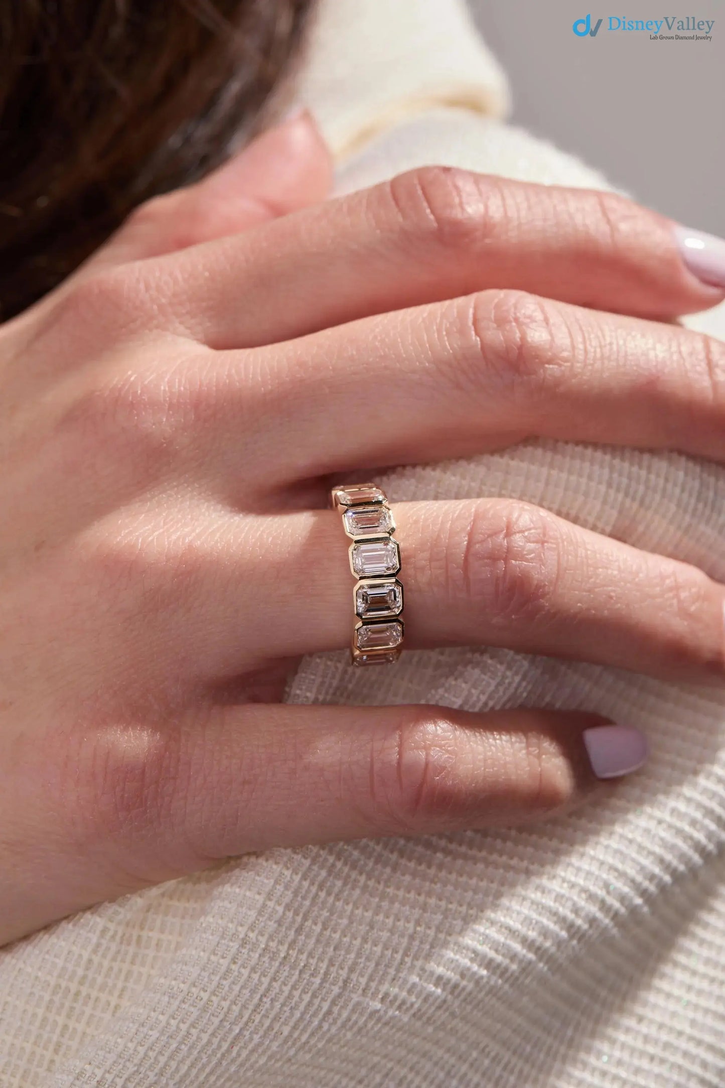 4.00 Carat Half Bezel Baguette Diamond Eternity Band | Lab-Grown Diamonds DisneyValley