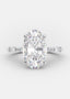 3.0 CT Oval Moissanite Solitaire Pave Setting Engagement Ring