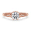 Vintage Rose Gold Milgrain Engagement Ring