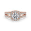 Split Shank Ring With Round Halo Diamond