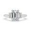 Three Stone Engagement Ring with Emerald Diamonds