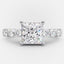 2.0 CT Princess Moissanite Solitaire Pave Setting Engagement Ring