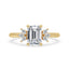 Emerald Cut Diamond Ring With Marquise Side Stones