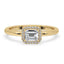 Emerald and Diamond Engagement Ring in Claw Prong