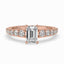 Emerald Cut Diamond Ring - Pave Diamonds