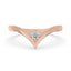 Gold Chevron Ring - Solitaire Round Diamond