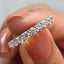 Moissanite Eternity Band White Gold With Round Cut