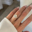 3.0 CT Pear Cut Moissanite Cluster Style Engagement Ring