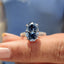 Royal Dark Blue Oval Hidden Halo Engagement Ring