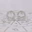 Libra Earrings with Round Diamond Halo Zodiac Style