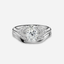 1.0 CT Oval Cut Moissanite Cluster Bridal Ring Set