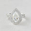 1.86CT Pear Cut Moissanite Double Halo Bridal Ring Set
