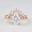 1.86CT Oval Cut Moissanite Pave Bridal Ring Set