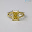 Bespoke Radiant Yellow Diamond French Fishtail & Hidden Halo Engagement Ring - DisneyValley