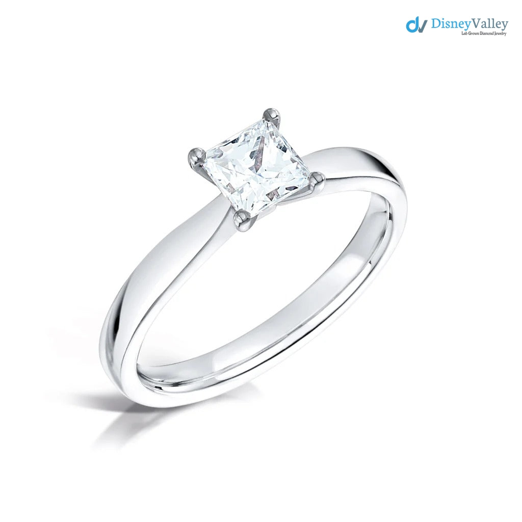 The Paris Ring Princess Lab Diamond Modern Engagement Solitaire Ring - DisneyValley