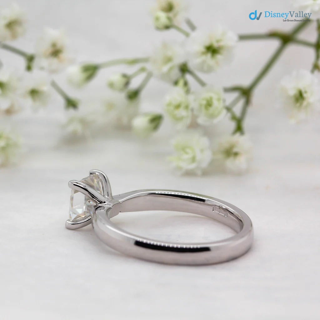 The Paris Ring Princess Lab Diamond Modern Engagement Solitaire Ring - DisneyValley