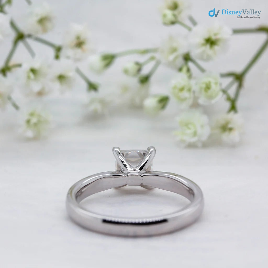 The Paris Ring Princess Lab Diamond Modern Engagement Solitaire Ring - DisneyValley