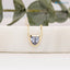 Blue Sapphire Heart diamond Necklace and cable chain
