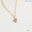 Pink Sapphire Heart diamond Necklace and cable chain