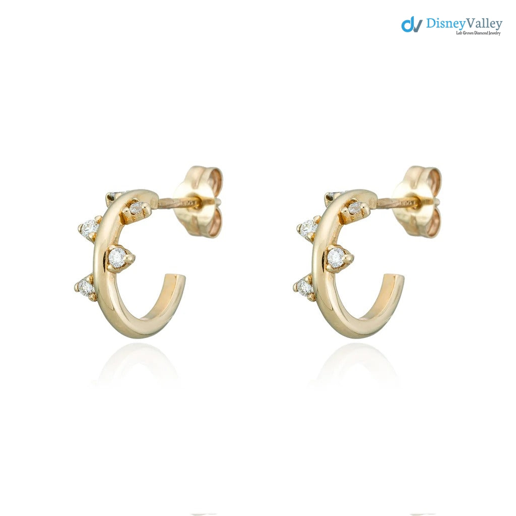 The Bryher Earrings VS1 D-E Lab Diamonds Gold Huggies Earring