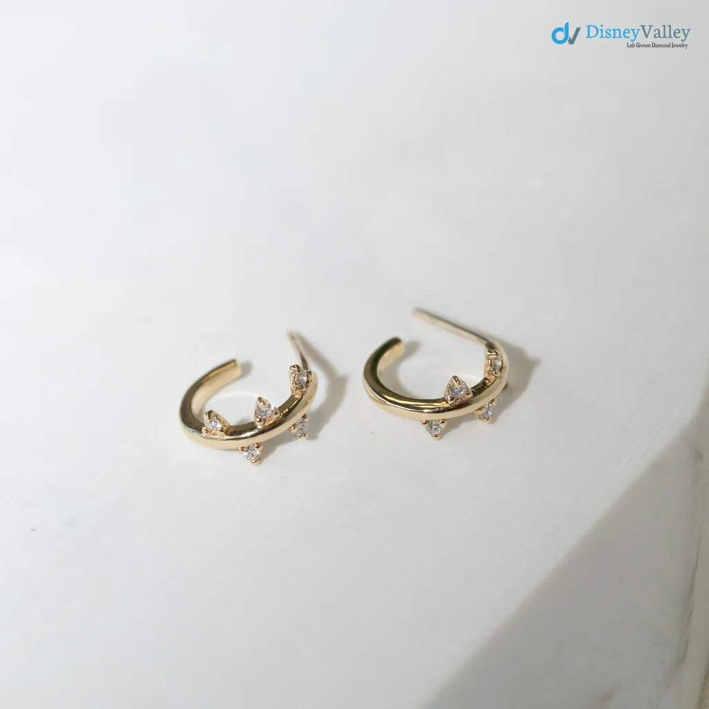 The Bryher Earrings VS1 D-E Lab Diamonds Gold Huggies Earring
