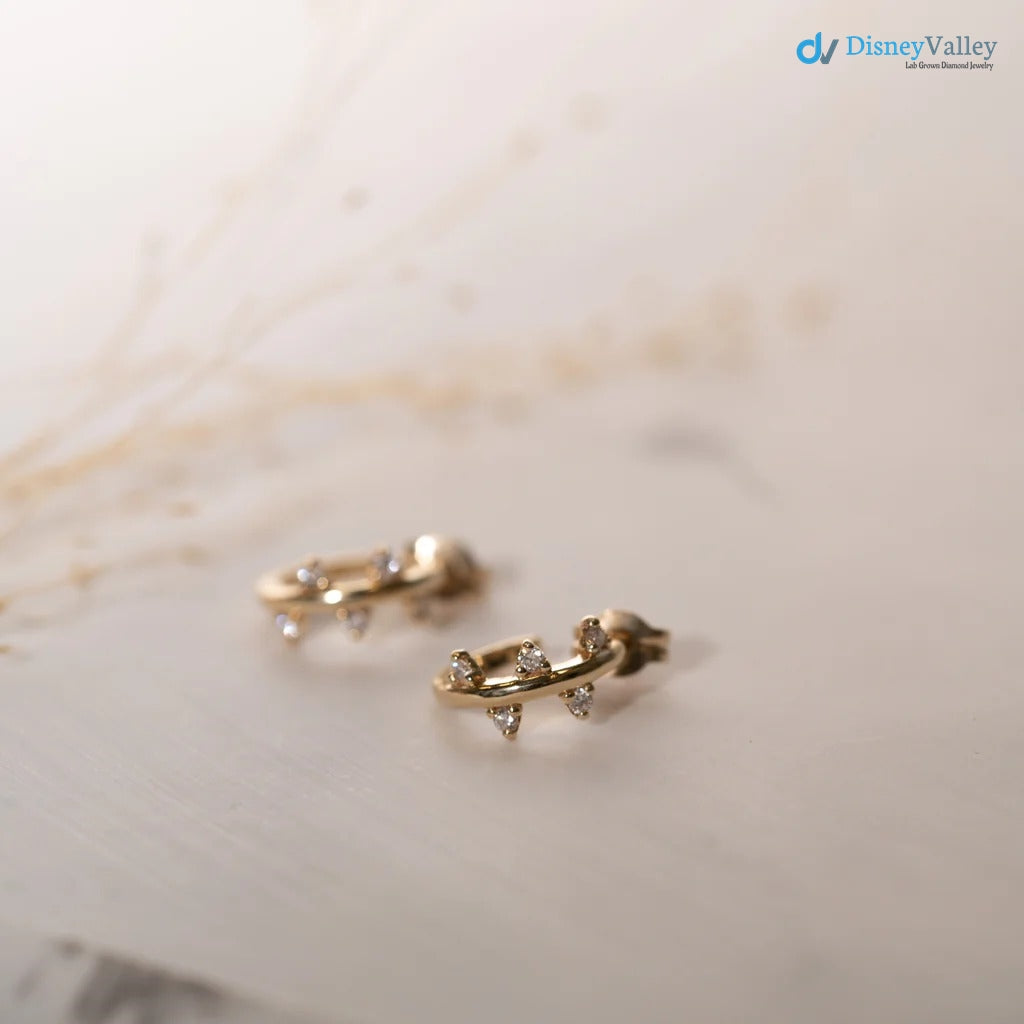 The Bryher Earrings VS1 D-E Lab Diamonds Gold Huggies Earring