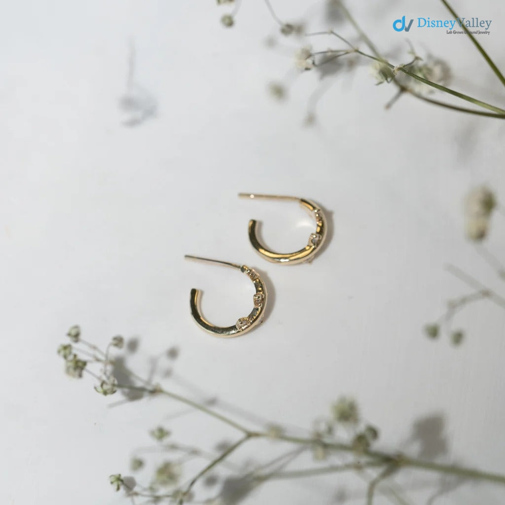 The Bryher Earrings VS1 D-E Lab Diamonds Gold Huggies Earring